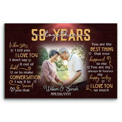 Personalized Canvas Wall Art - 58th Wedding Anniversary Present - Custom Photo Print - When I Tell You I Love You - 58 Years Together Bri In Style