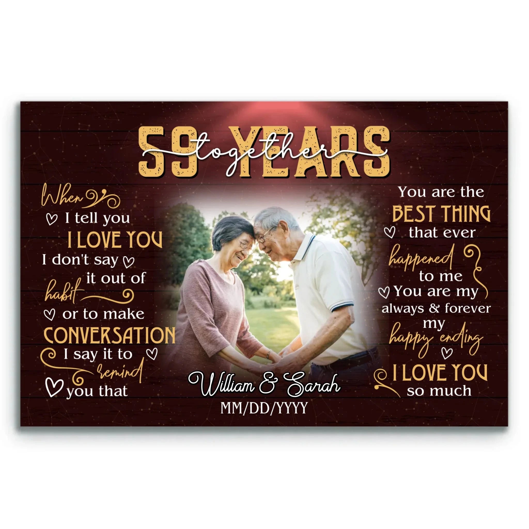 Romantic Custom Canvas Print - 59th Anniversary Gift For Couples - When I Tell You I Love You - 59 Years Of Marriage Bri In Style