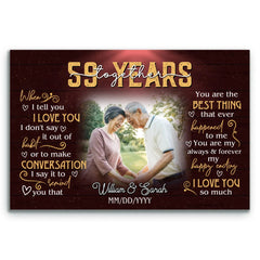 Romantic Custom Canvas Print - 59th Anniversary Gift For Couples - When I Tell You I Love You - 59 Years Of Marriage Bri In Style