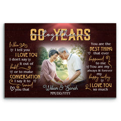 Unique Anniversary Canvas - Personalized 60th Year Wedding Gift - Custom Photo Art - When I Tell You I Love You - 60 Years Together Bri In Style