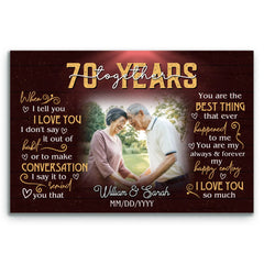 Unique 70th Anniversary Canvas - Personalized 70 Year Wedding Gift - Custom Photo Art - When I Tell You I Love You - 70 Years Together Bri In Style