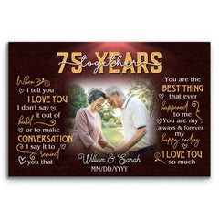 Romantic Personalized Canvas - 75th Anniversary Gift For Couples - Custom Photo Print - When I Tell You I Love You - 75 Years Together Bri In Style