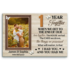 Personalized Canvas Prints, 1st Anniversary Gift, Wedding Anniversary, Custom Photo Gifts For Couples, When We Get To The End Of Our Lives Together
