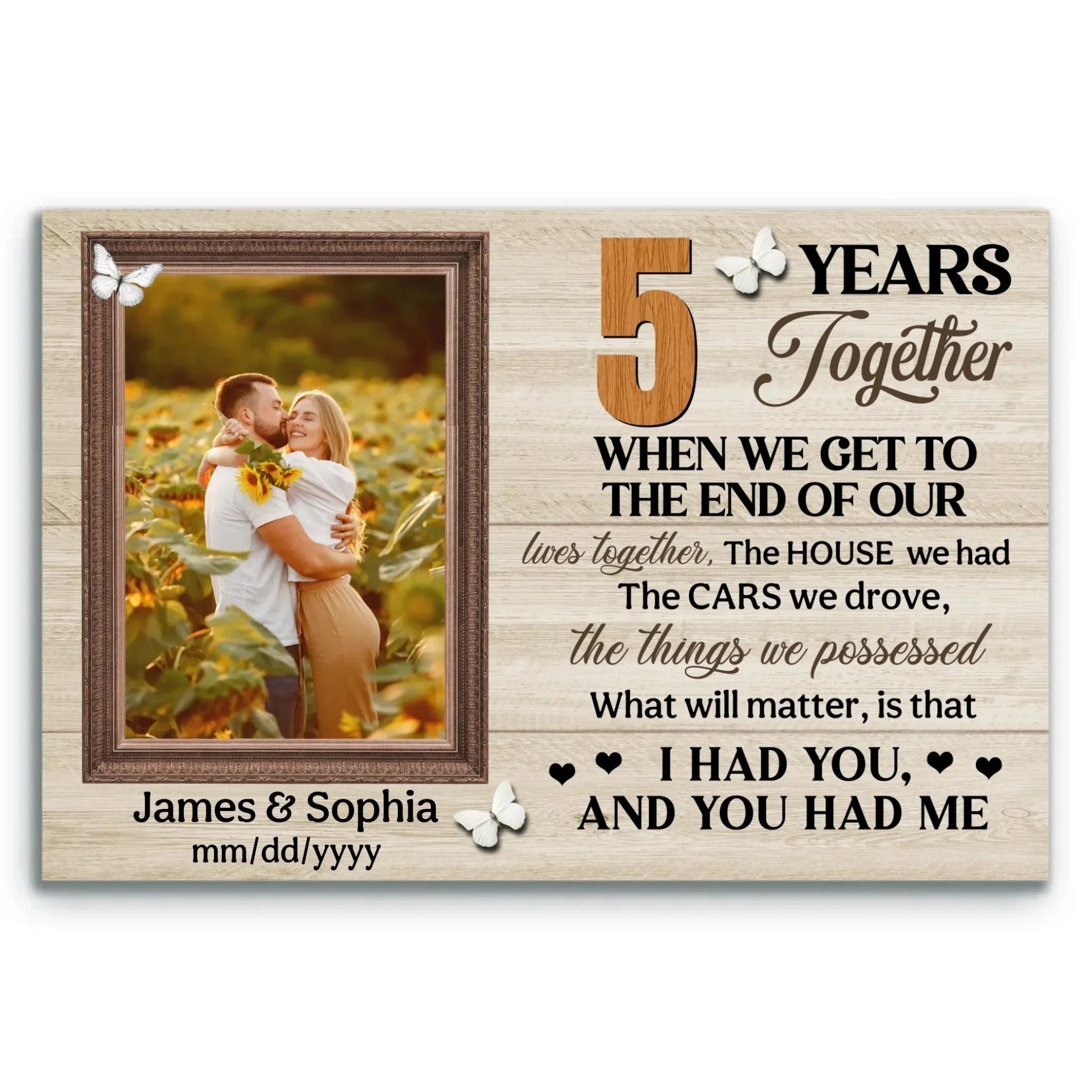 Personalized Canvas Prints, 5th Anniversary Gift, Wedding Anniversary, Custom Photo Gifts For Couples, When We Get To The End Of Our Lives Together