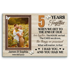 Personalized Canvas Prints, 5th Anniversary Gift, Wedding Anniversary, Custom Photo Gifts For Couples, When We Get To The End Of Our Lives Together