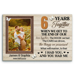 Custom Canvas Prints, 6th Anniversary Gift, Wedding Anniversary, Custom Photo Gifts For Couples, When We Get To The End Of Our Lives Together