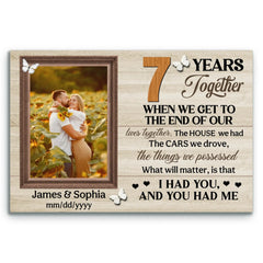 Personalized Canvas Prints, 7th Anniversary Gift, Wedding Anniversary, Custom Photo Gifts For Couples, When We Get To The End Of Our Lives Together