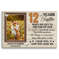Custom Canvas Prints, 12th Anniversary Gift, Wedding Anniversary, Custom Photo Gifts For Couples, When We Get To The End Of Our Lives Together