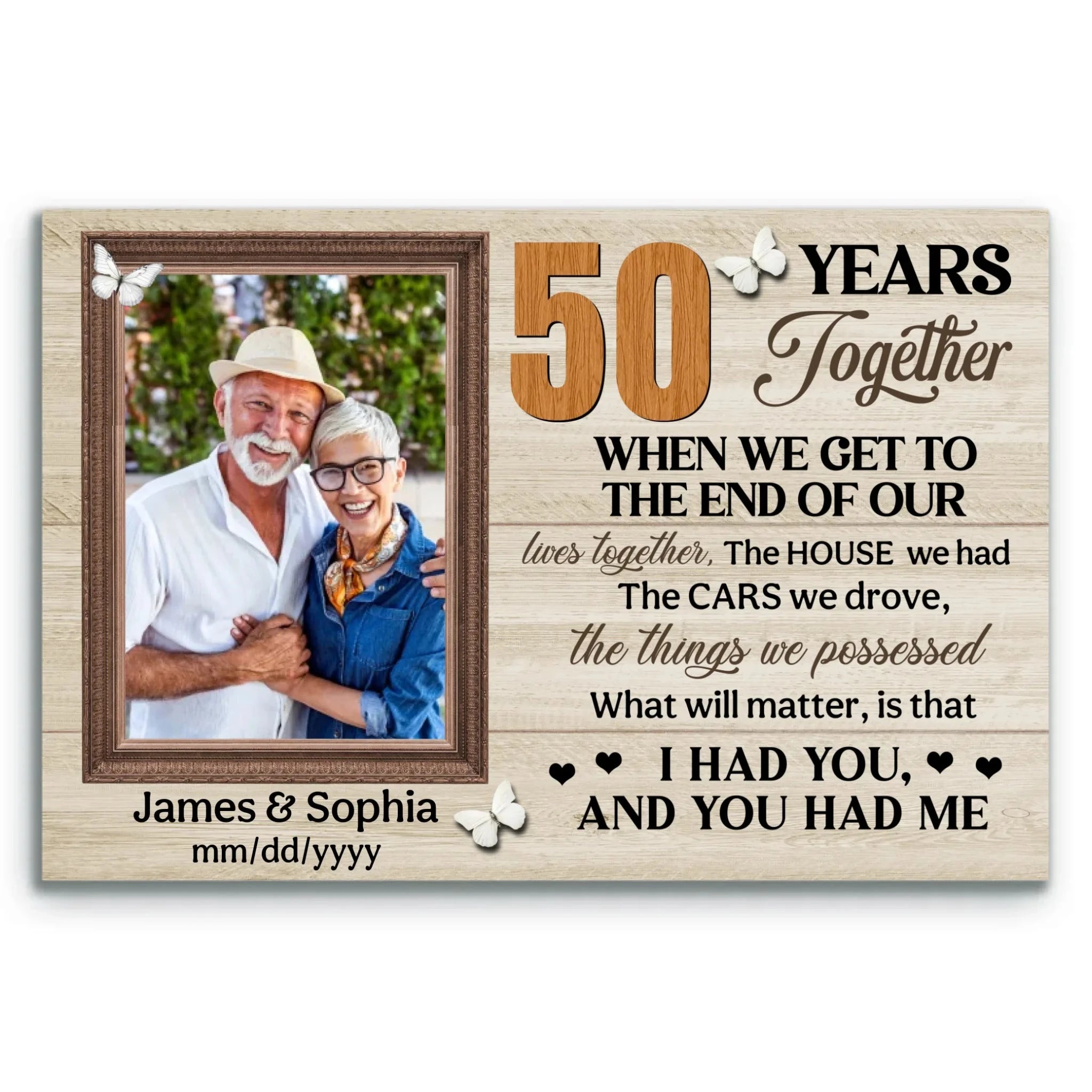 Custom Canvas Prints, 50th Anniversary Gift, Wedding Anniversary, Custom Photo Gifts For Couples, When We Get To The End Of Our Lives Together