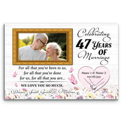 47th Anniversary Canvas - Personalized Gift For Mom And Dad - 47 Years Of Marriage - For All That You Have Been To Us