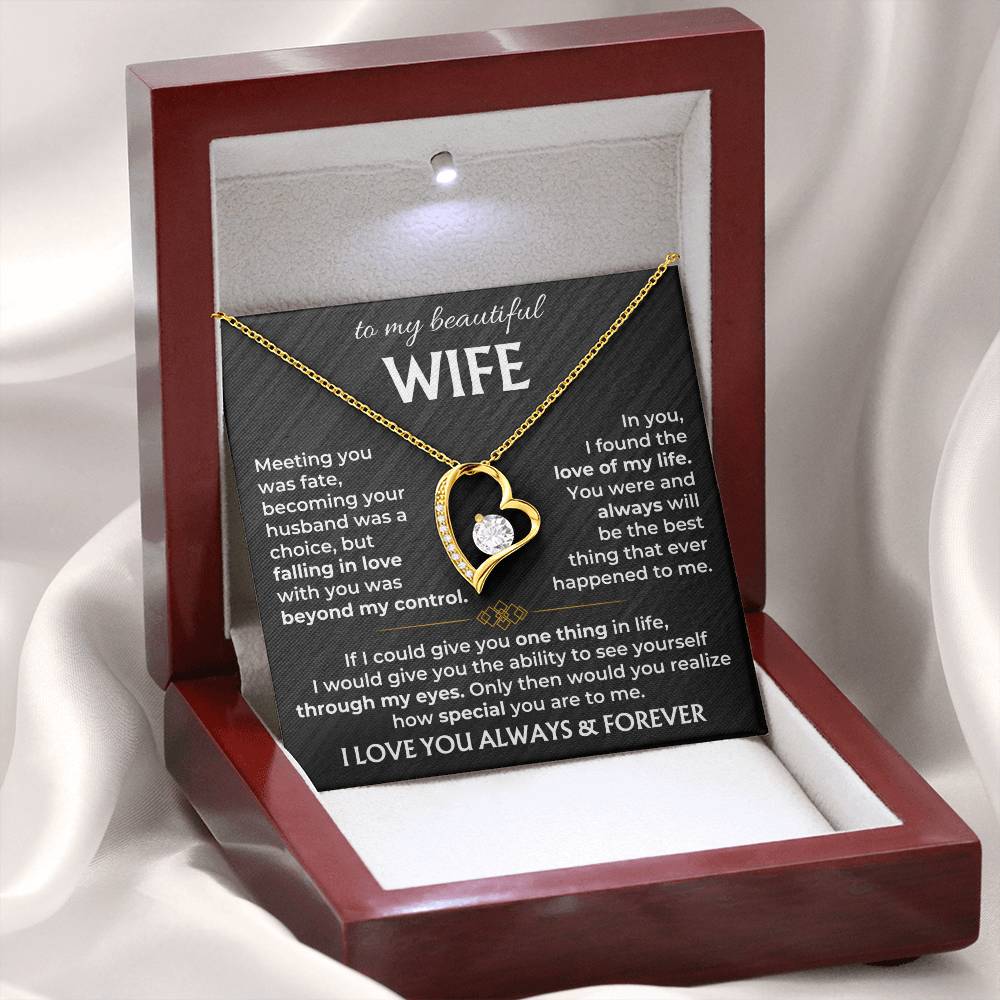 To My Beautiful Wife Necklace - Anniversary Gift for Her