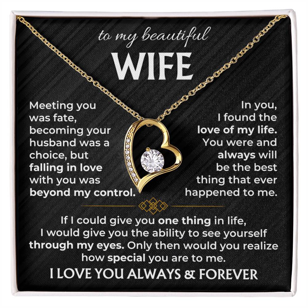 To My Beautiful Wife Necklace - Anniversary Gift for Her