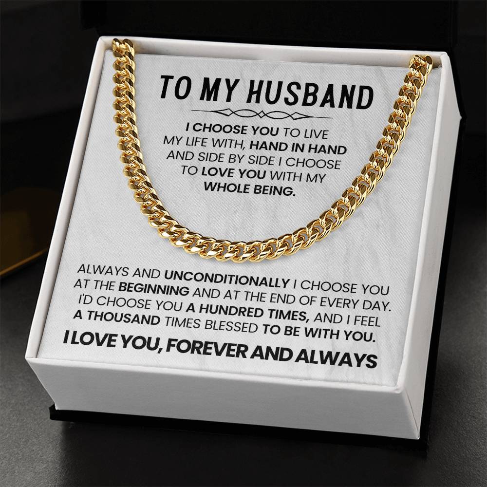 To My Husband - I Choose You Necklace - Anniversary Gift for Him