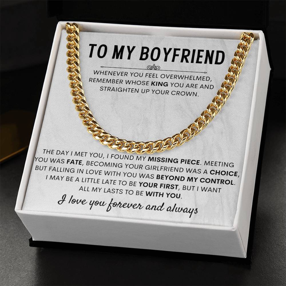To My Boyfriend - My King - Necklace Gift for Anniversary