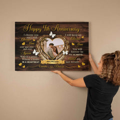 4th Anniversary Canvas Gift - Personalized Print - I Choose You - 4 Years Together