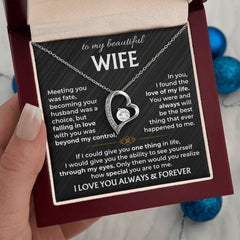 To My Beautiful Wife Necklace - Anniversary Gift for Her