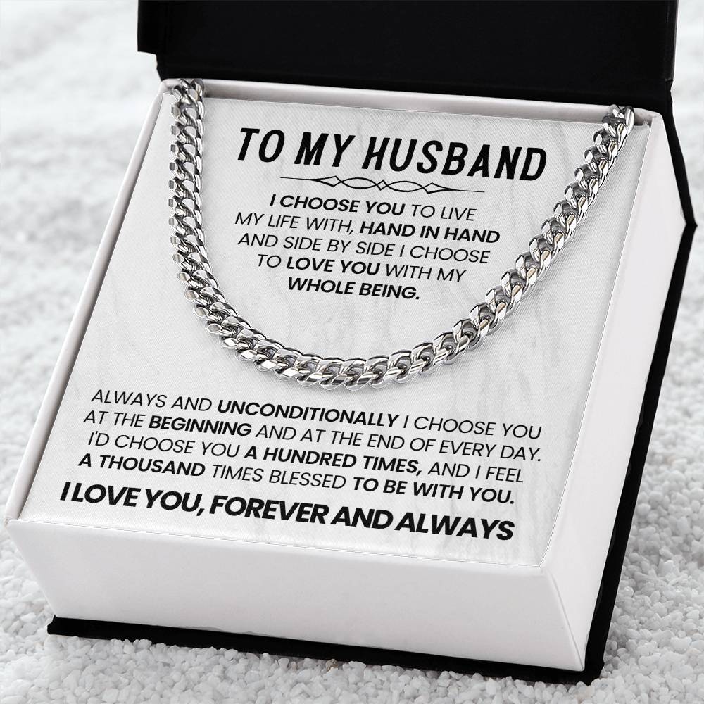 To My Husband - I Choose You Necklace - Anniversary Gift for Him