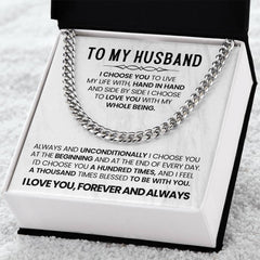 To My Husband - I Choose You Necklace - Anniversary Gift for Him