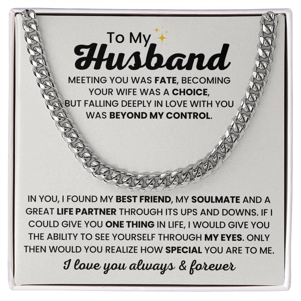 To My Husband Necklace - Falling Deeply In Love With You - Anniversary Gift for Him