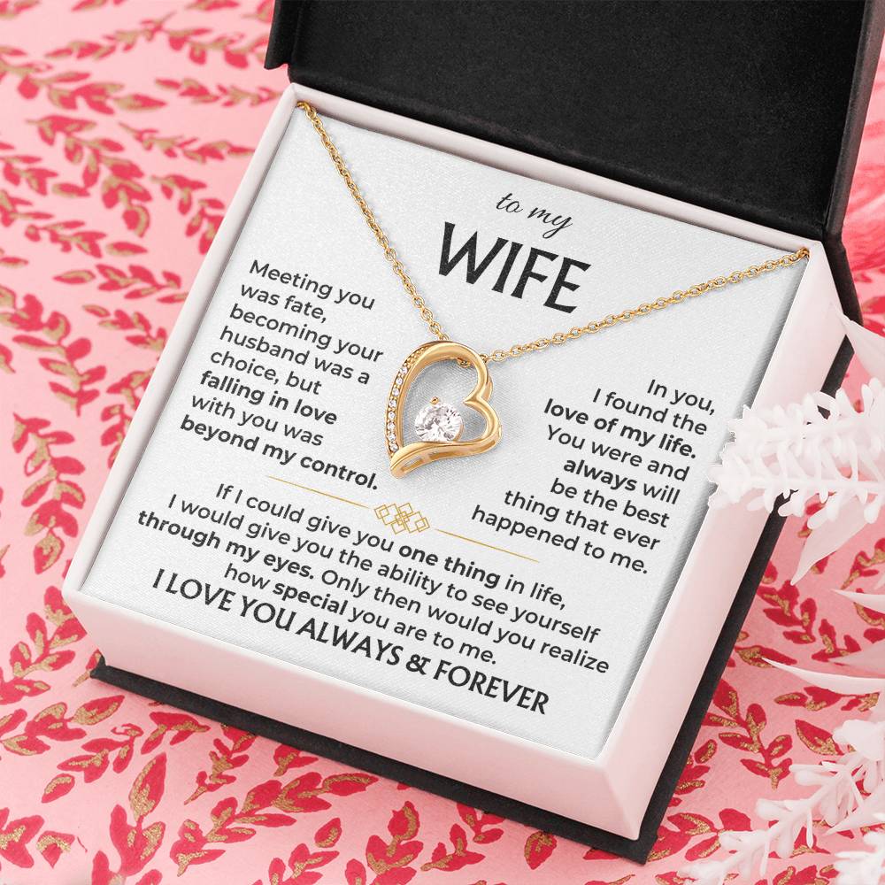 To My Wife - Falling in Love Necklace for Her - Anniversary Gift for Wife
