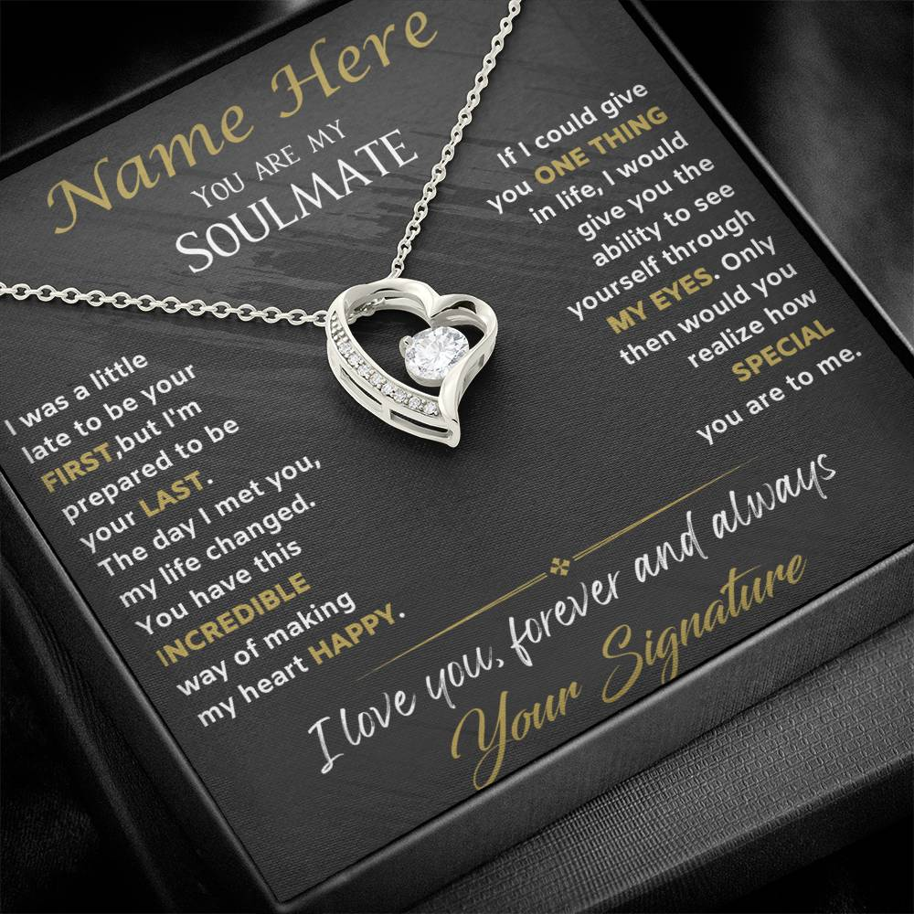 (Personalize)                   Soulmate Forever Love Necklace