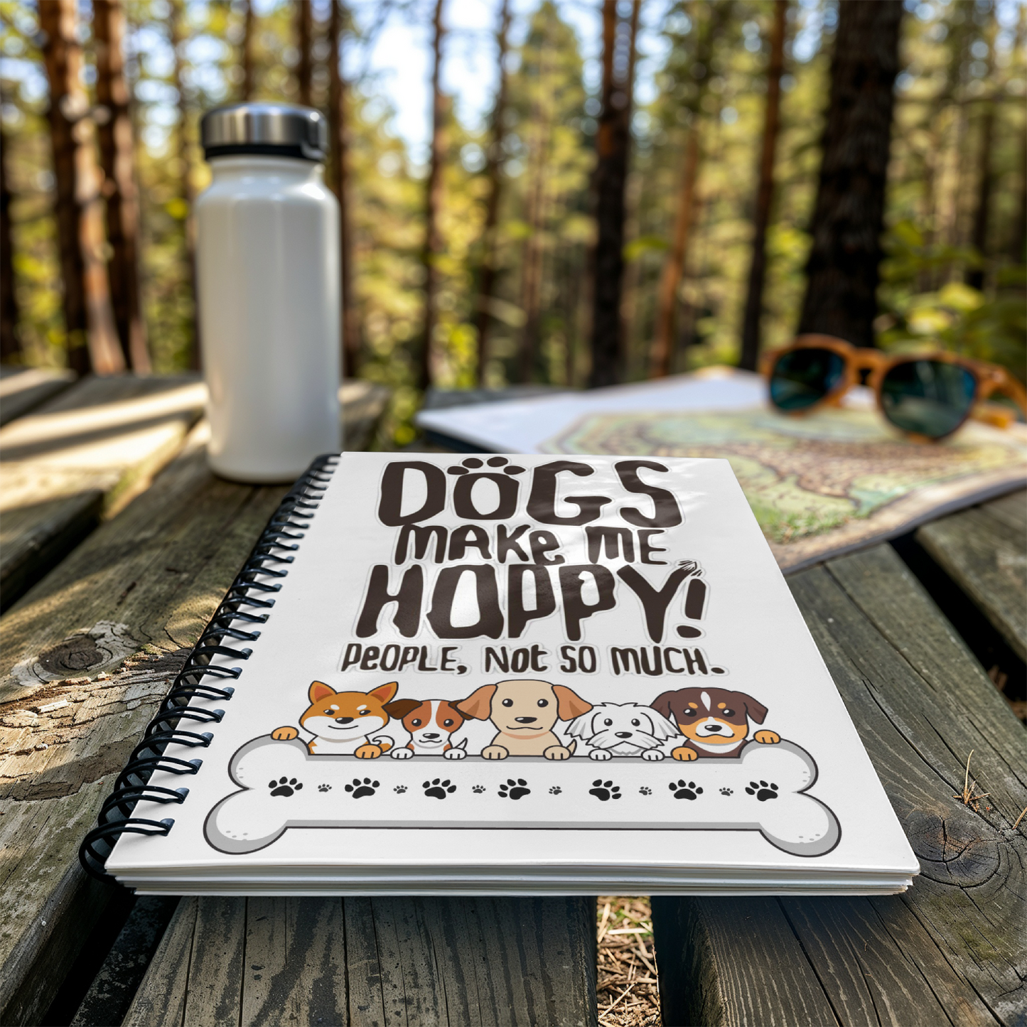 Dogs make me happy- Spiral Graphic Notebook