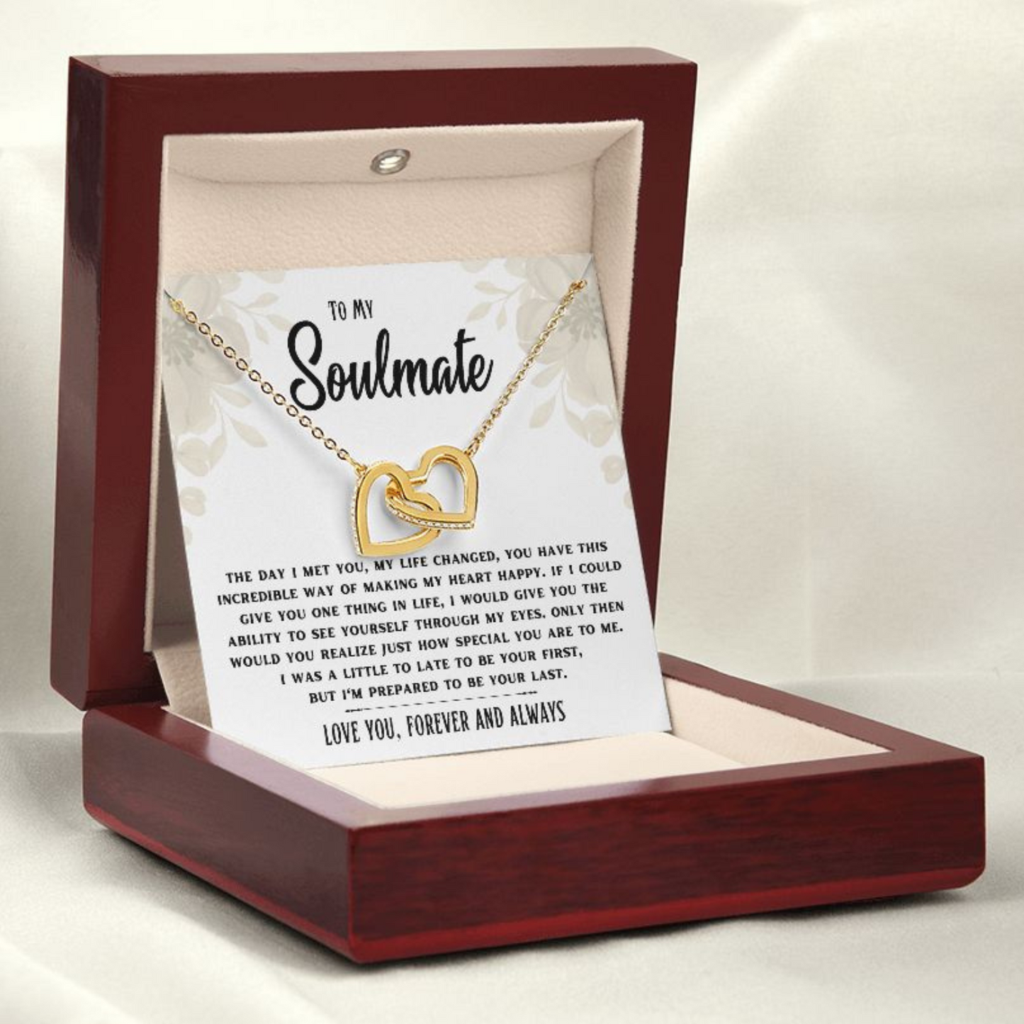 Soulmate-How special you are to me-Interlocking Hearts Necklace