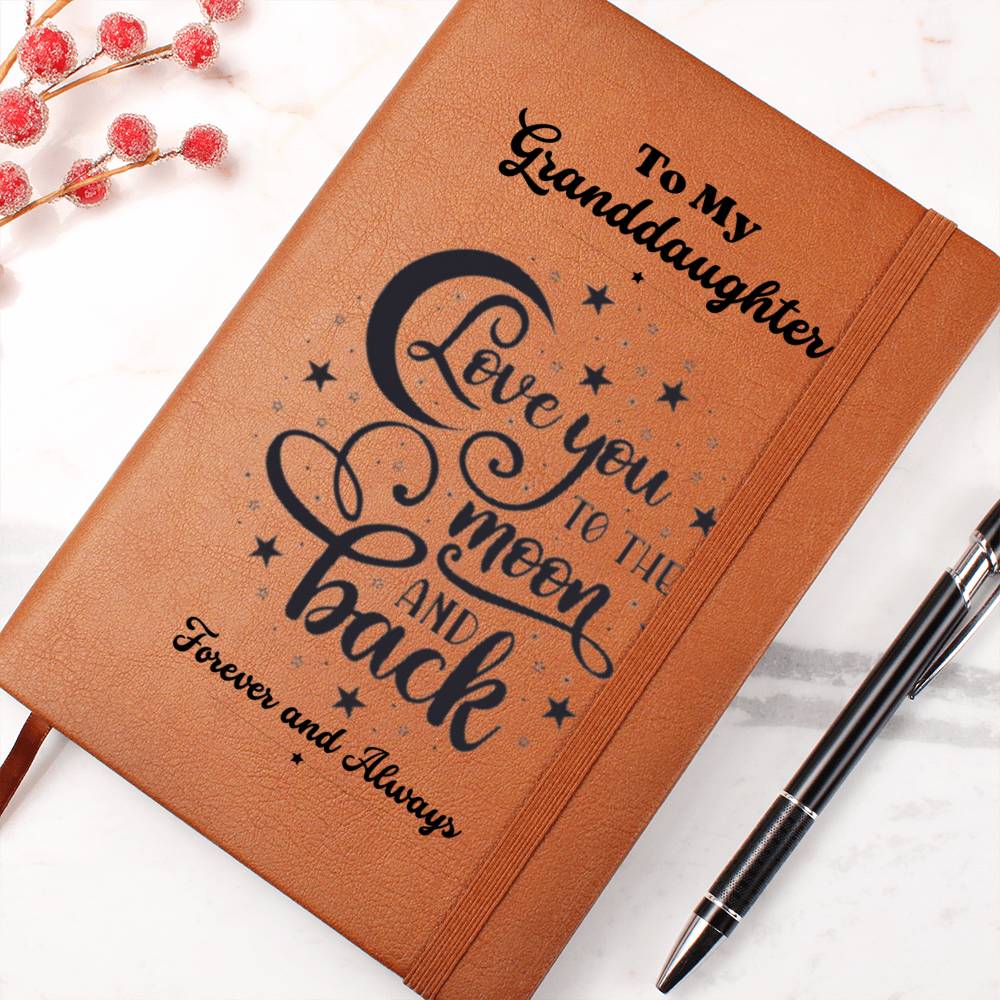 Granddaughter-Love You to the Moon and Back-Graphic Leather Journal