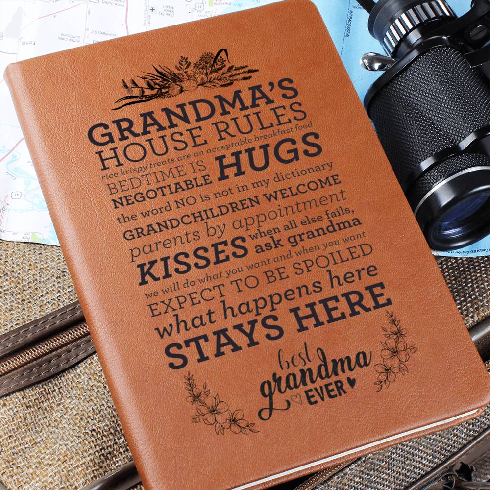 Grandmas House Rules-Graphic Leather Journal