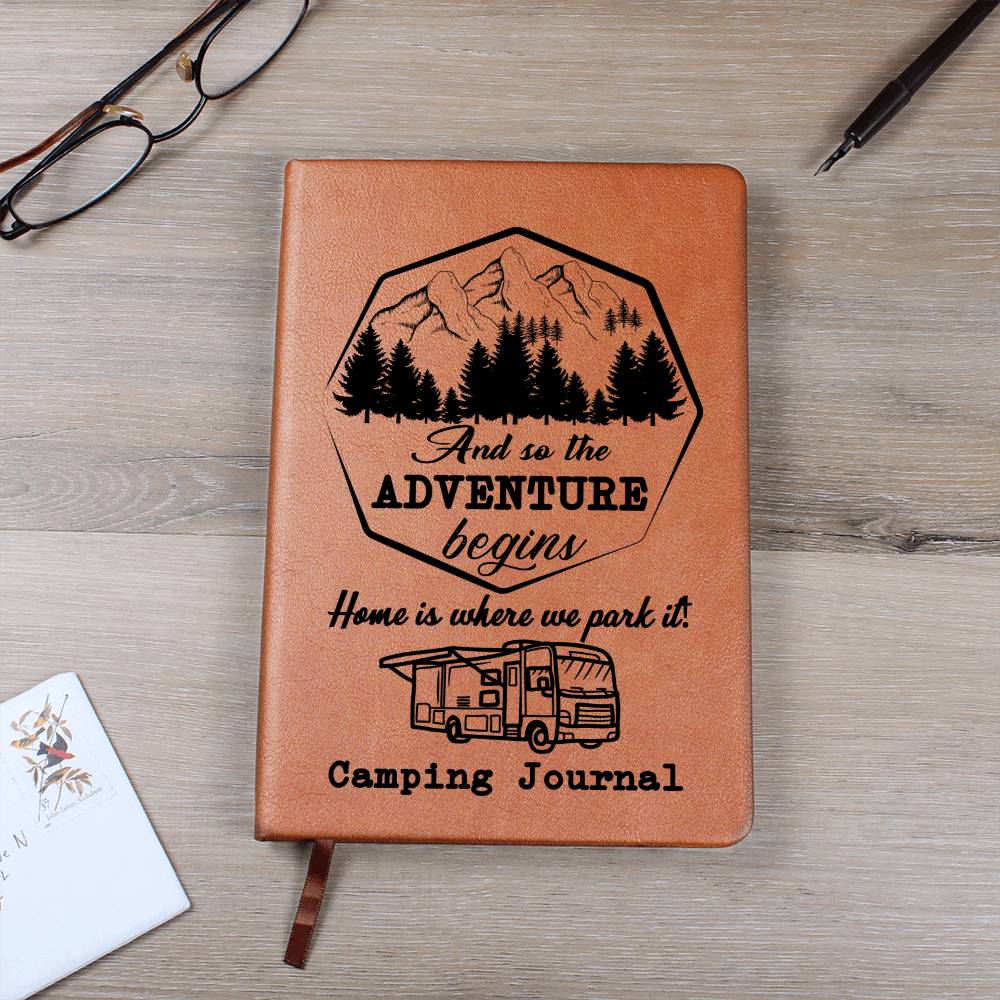 Camping Graphic Leather Journal