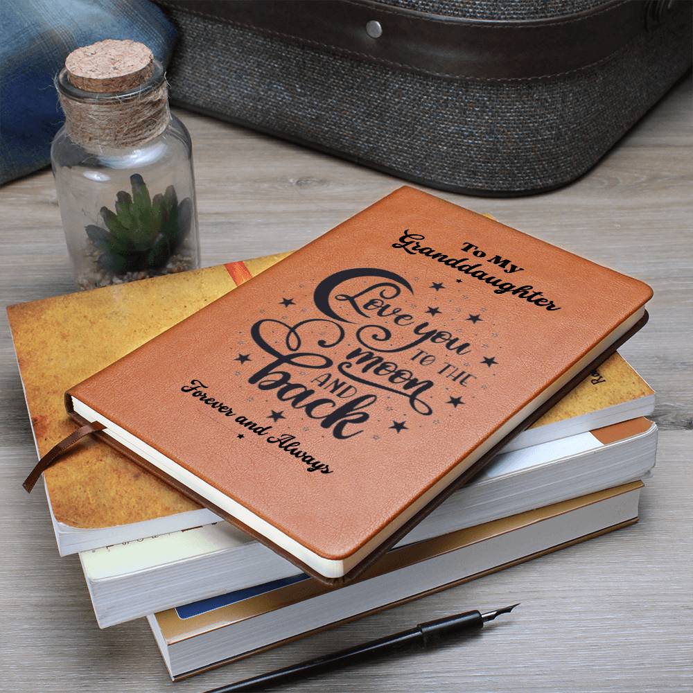 Granddaughter-Love You to the Moon and Back-Graphic Leather Journal