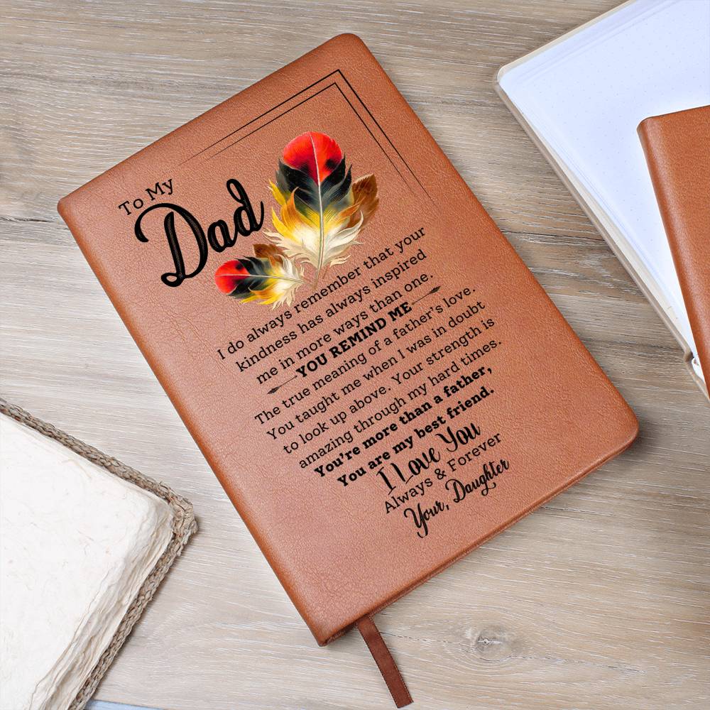 To My Dad- Your Strength Inspires Me- Graphic Leather Journal