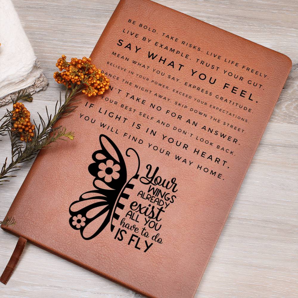 Your wings already exist- Graphic Leather Journal