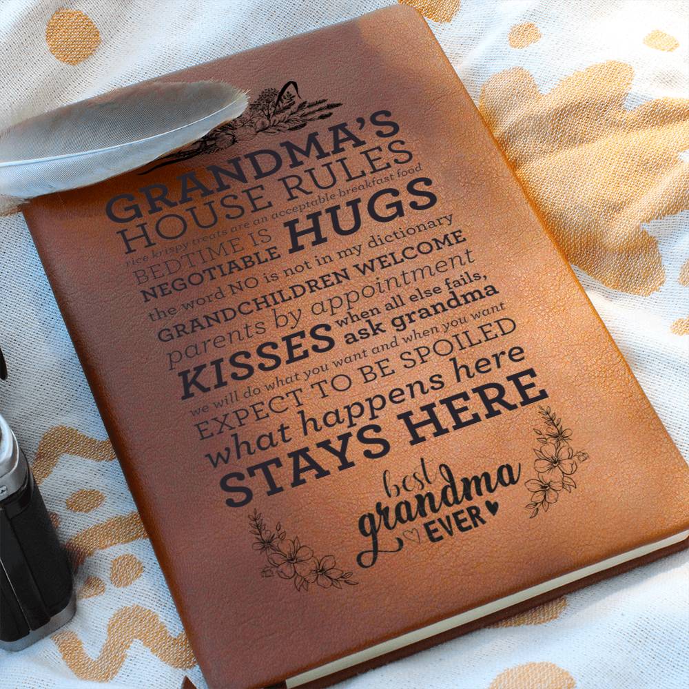 Grandmas House Rules-Graphic Leather Journal