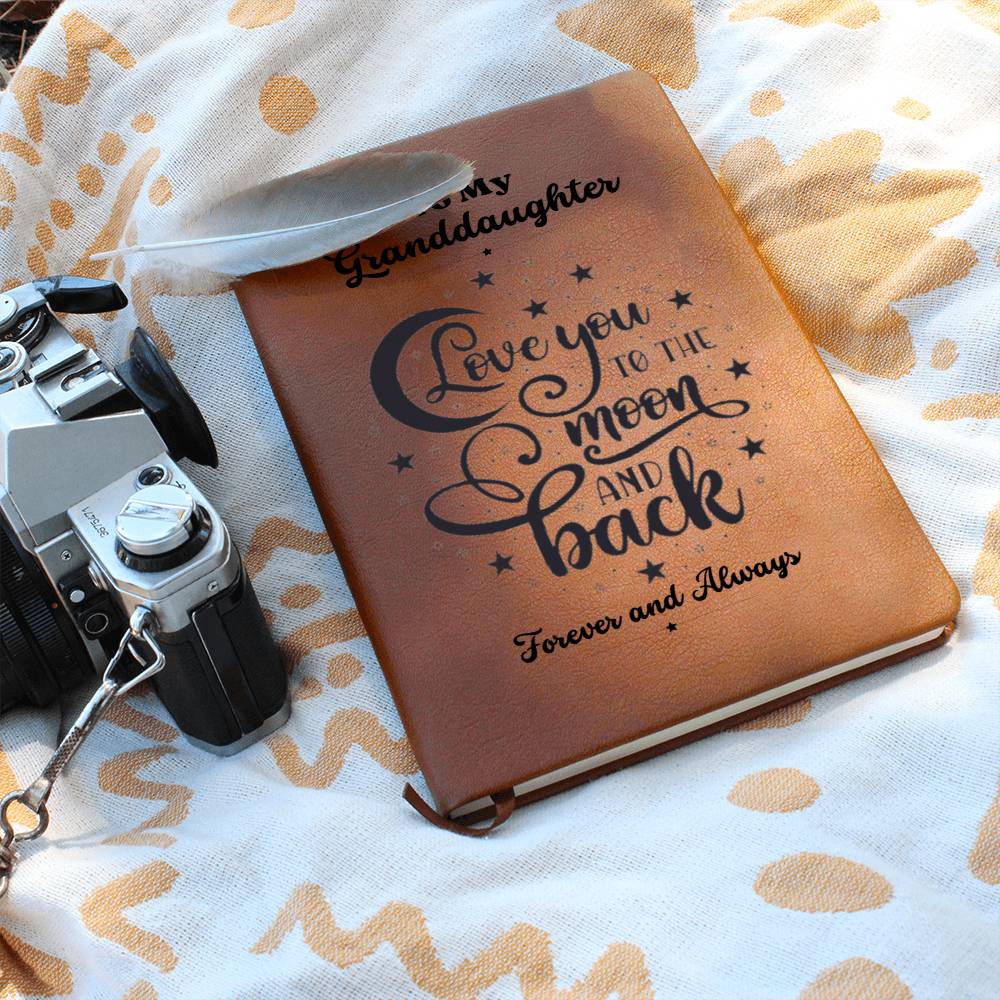 Granddaughter-Love You to the Moon and Back-Graphic Leather Journal