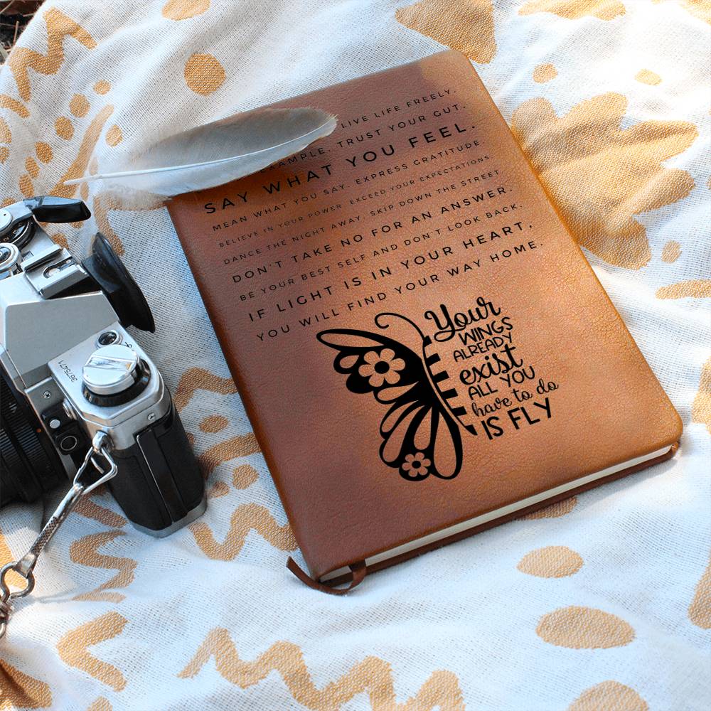 Your wings already exist- Graphic Leather Journal
