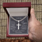 To My Son-Braver than you Believe-Personalize Cuban Chain with Artisan Cross