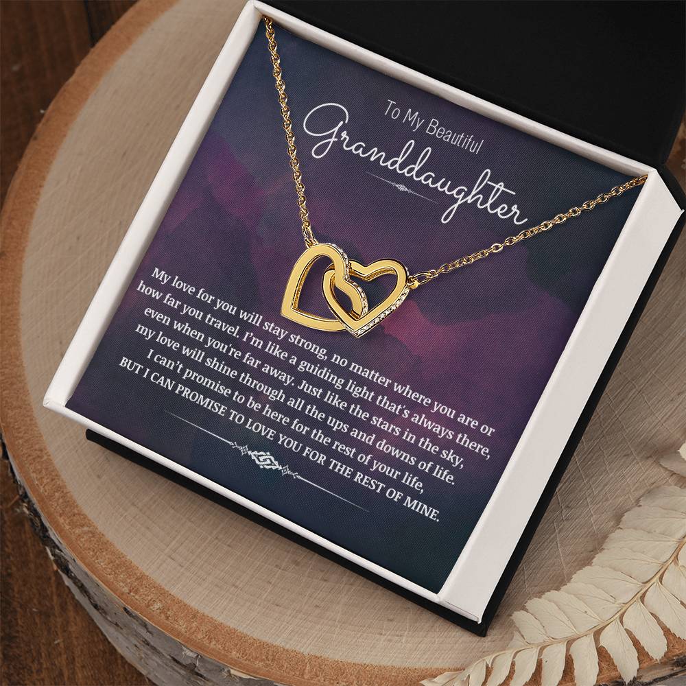 To My Beautiful Granddaughter-I'm like a guiding light-Customize heart name necklace