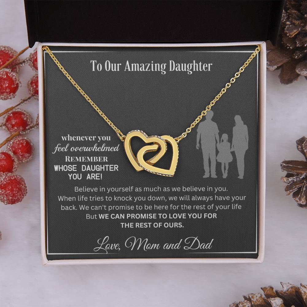 To Our Amazing Daughter-Remember-Interlocking Hearts Necklace