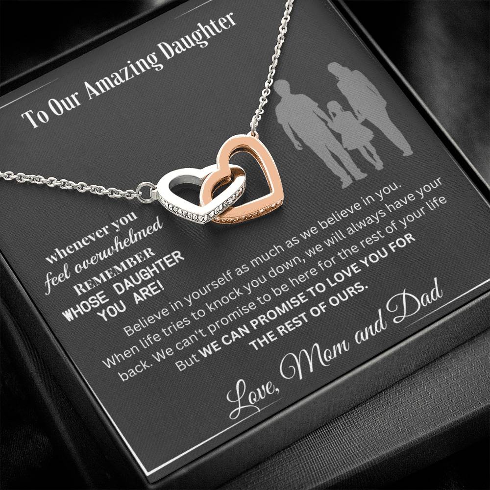 To Our Amazing Daughter-Remember-Interlocking Hearts Necklace