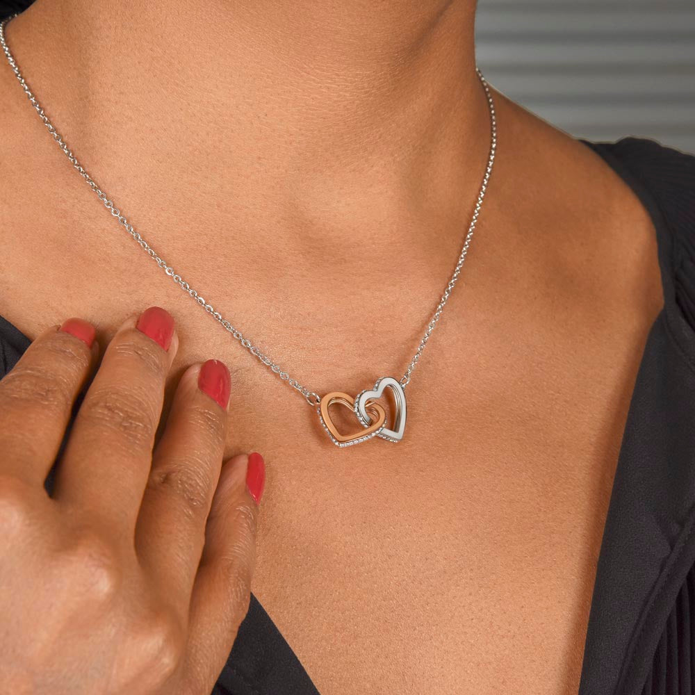 To My Beautiful Granddaughter-I'm like a guiding light-Interlocking hearts Necklace
