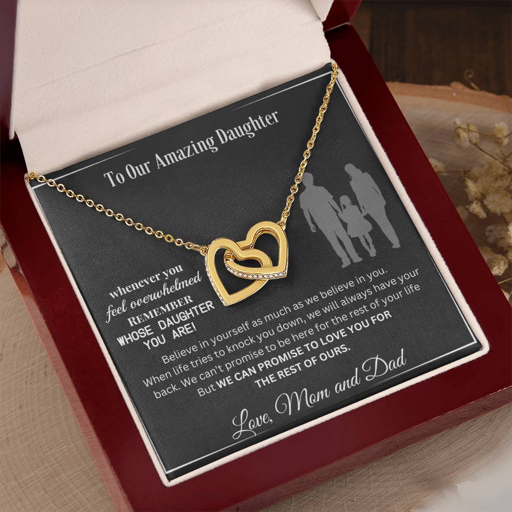 To Our Amazing Daughter-Remember-Interlocking Hearts Necklace