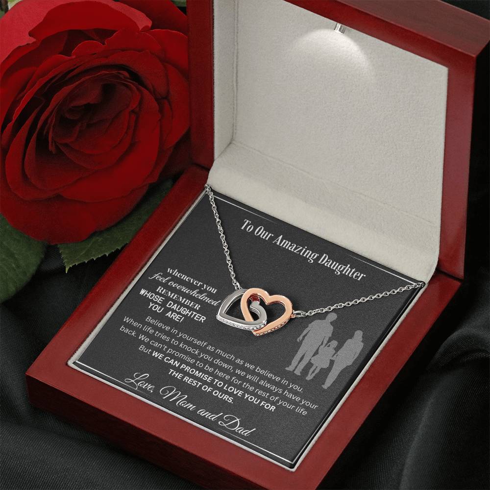 To Our Amazing Daughter-Remember-Interlocking Hearts Necklace