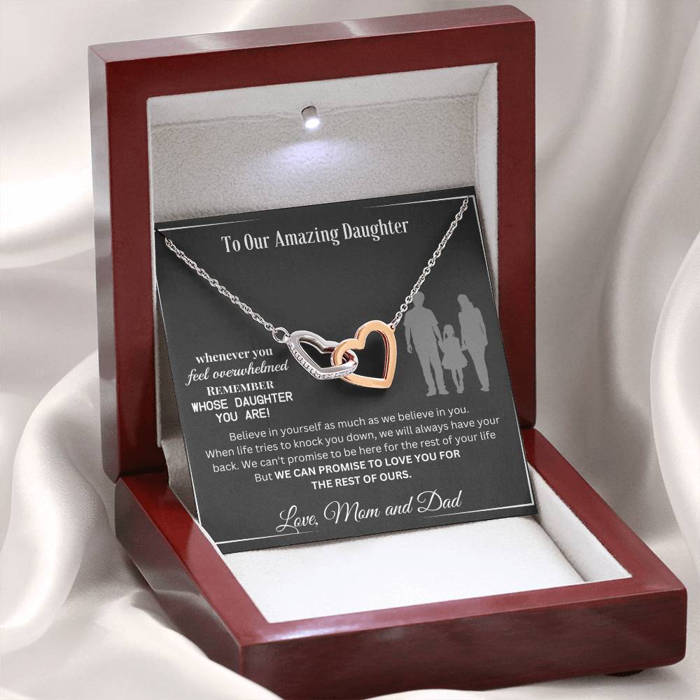 To Our Amazing Daughter-Remember-Interlocking Hearts Necklace