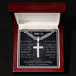 To My Man- Artisan Cross Necklace on Cuban Chain