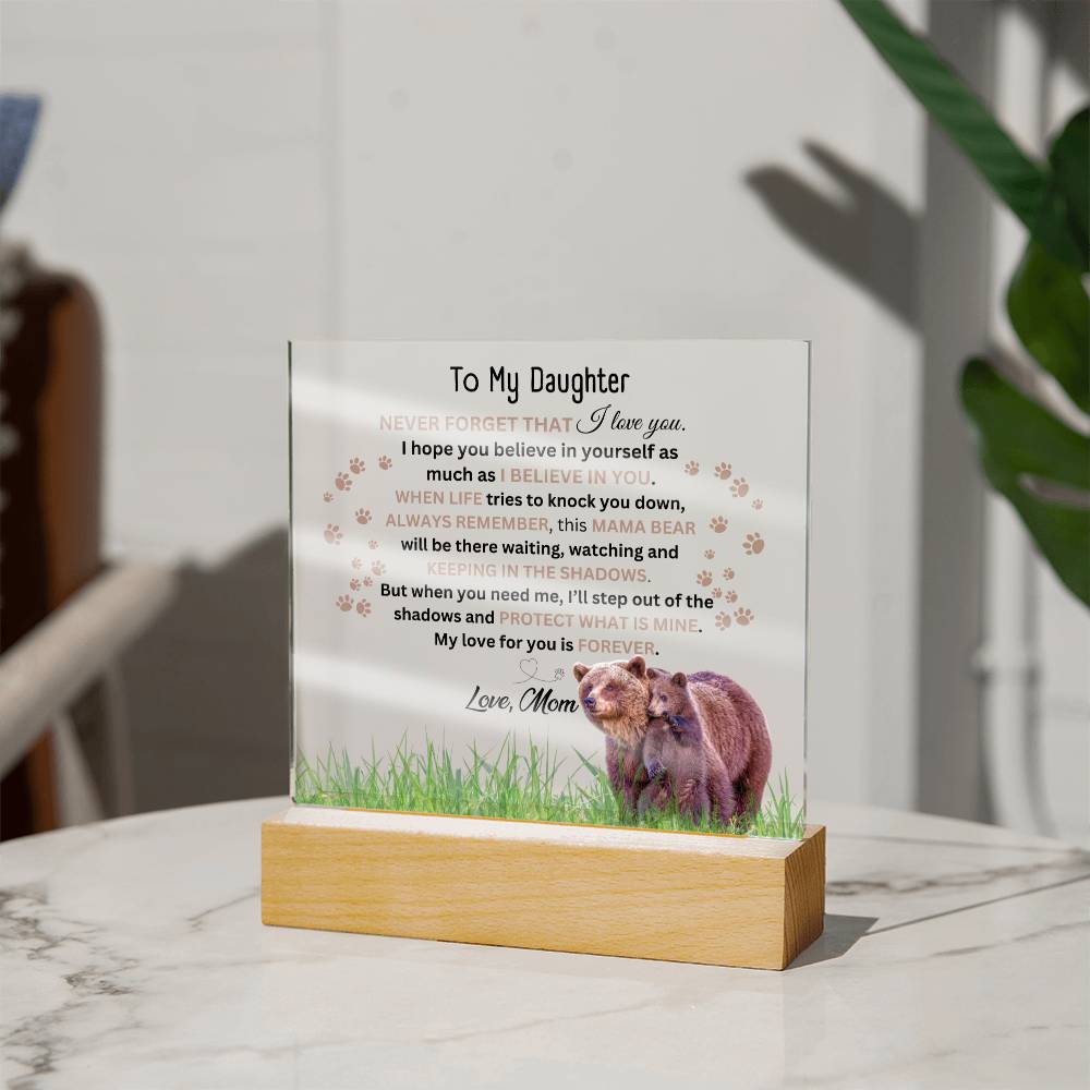 Daughter-This Mama Bear- Square Acrylic Plaque