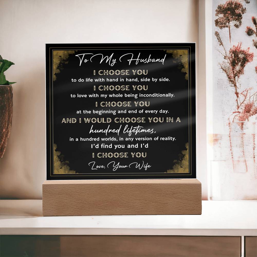 I Choose You- Husband Square Acrylic Plaque