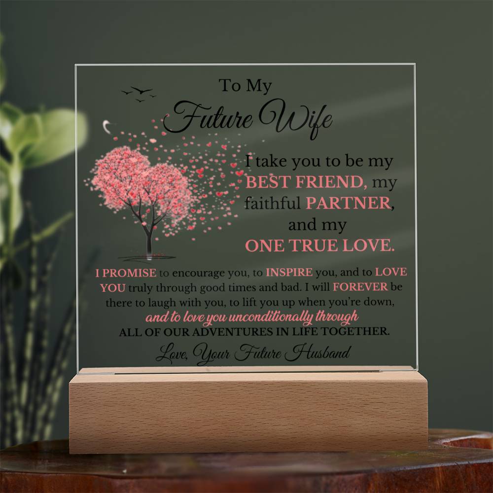 To My Future Wife- One True Love- Square Acrylic Plaque