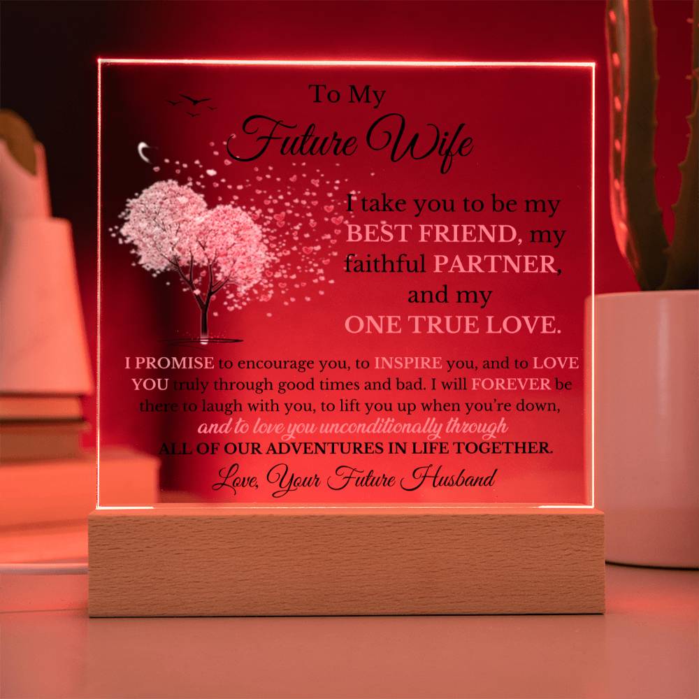 To My Future Wife- One True Love- Square Acrylic Plaque