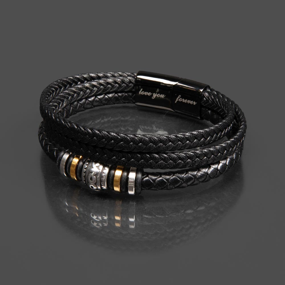 To Our Son-Stand Tall- Mens Leather Bracelet